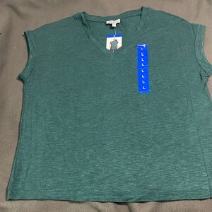 Jessica Simpson Teal Short Sleeve V-Neck Top